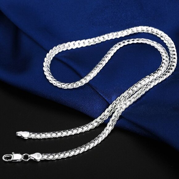 Lenoxette Shimmer 925 Sterling Silver Herringbone Chain Necklace Gift Packaged - Picture 4 of 9